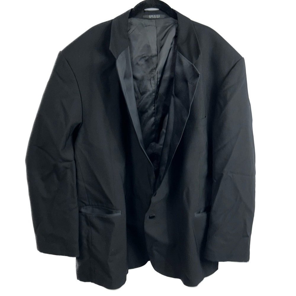 After Six Suit Jacket Formals Black Satin Collar and Buttons Tuxedo Jacket